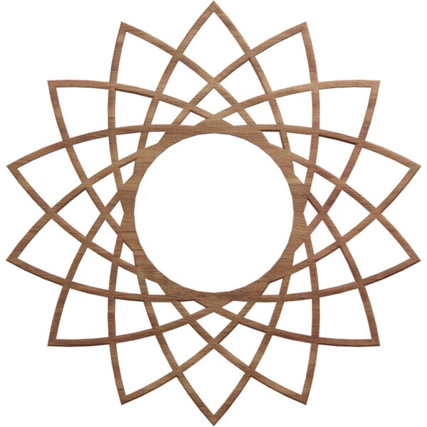 Ekena Millwork Eleanor Wood Fretwork Pierced Ceiling Medallion, Walnut, 18"OD x 6 7/8"ID x 1/4"T CMWP18X18X0250EAWA - main